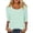 a-Mint Green3913, variant on VNKIDY Women's T-Shirt Solid Color Three Quarter Sleeve Tees Lightweight Scoop Neck Loose Fit Casual Basic Top For Daily Layering Wear Trendy Top