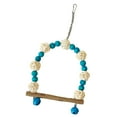 thumbnail image 2 of Bird Swing Toy, Colorful Wood Beads Rattan Ball,Swing Perch with Bells, Safe and , Develops Intelligence, Non Slip, Suitable for Cockatiels Lovebirds, 2 of 8