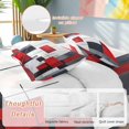 thumbnail image 2 of Black Red 4 Piece Duvet Cover Set Twin Size Color Block Stitching Soft Bedding Set Comforter Cover, 1 Duvet Cover 1 Flat Sheets and 2 Pillowcases, 2 of 9