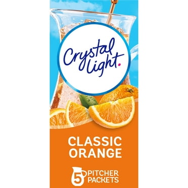 Crystal Light Classic Orange Naturally Flavored Powdered Drink Mix with Caffeine, 5 ct Pitcher Packets