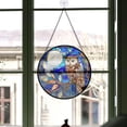 thumbnail image 3 of Personalized Night Owl Stained Glass Suncatcher Artistic Window Hanging, Night Owl 78” Hand-Painted Glass Panel Wall Home Decor, Night Owl Garden Decor dWy4iT (Night Owl 5), 3 of 4