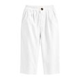 thumbnail image 5 of Noric Women's Cotton Capri Pants with Pockets Loose Fit Casual Elastic Waist Summer Beach Vacation Pants, 5 of 7