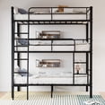 thumbnail image 2 of Bellemave Triple Bunk Beds Twin-Over-Twin-Over-Twin, Heavy Duty Metal Triple Beds Can Disassembled into 3 Beds, 3 Bunk Bed Frame with Under-bed Space for Dorm Guest Room (Black), 2 of 9