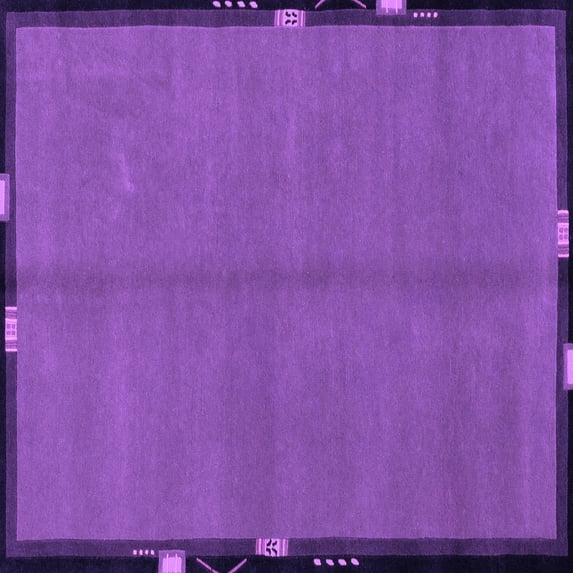 Ahgly Company Indoor Square Abstract Purple Modern Area Rugs, 7' Square
