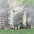 thumbnail image 2 of Outsunny Mini Greenhouse, Walk-in Greenhouse with 4 Shelves, Roll-Up Door, 2 of 10