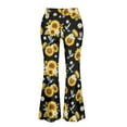 thumbnail image 5 of FKELYI Sunflower Daisy Hummingbird Print Yoga Pants Tummy Control Wide Leg Pants for Women Girls High Waisted Bootcut Pants Casual Bell Bottom Pants Sweatpants Activewear, 2XL, 5 of 7