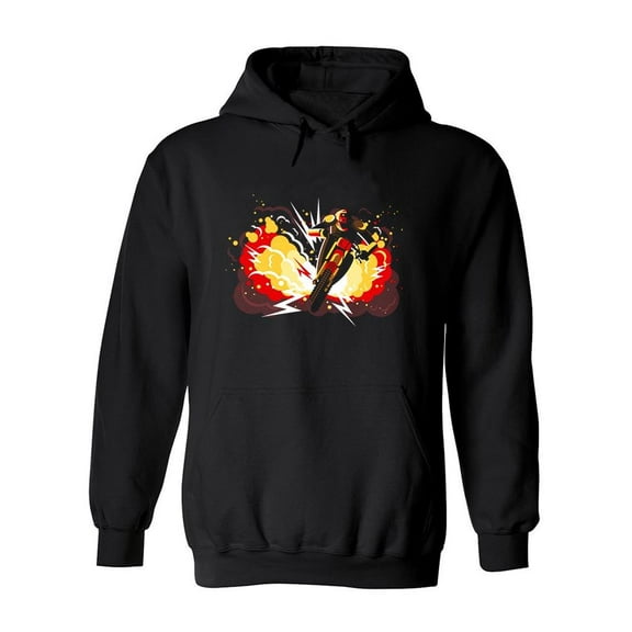 Motorcyle Stuntman Hoodie Men -Image by Shutterstock, Male x-Large