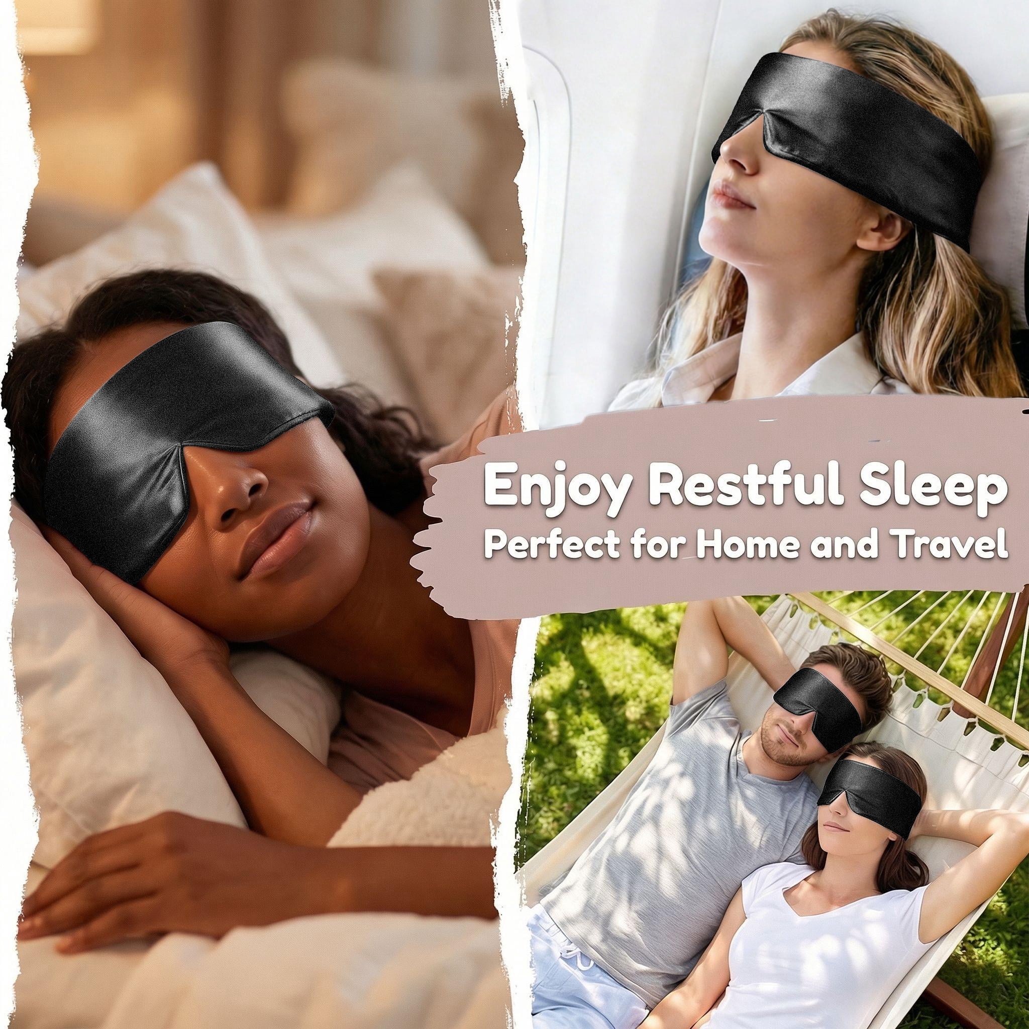 FACEMOON Natural Mulberry Silk Sleep Mask, Portable Eyepatch, Nap Cover