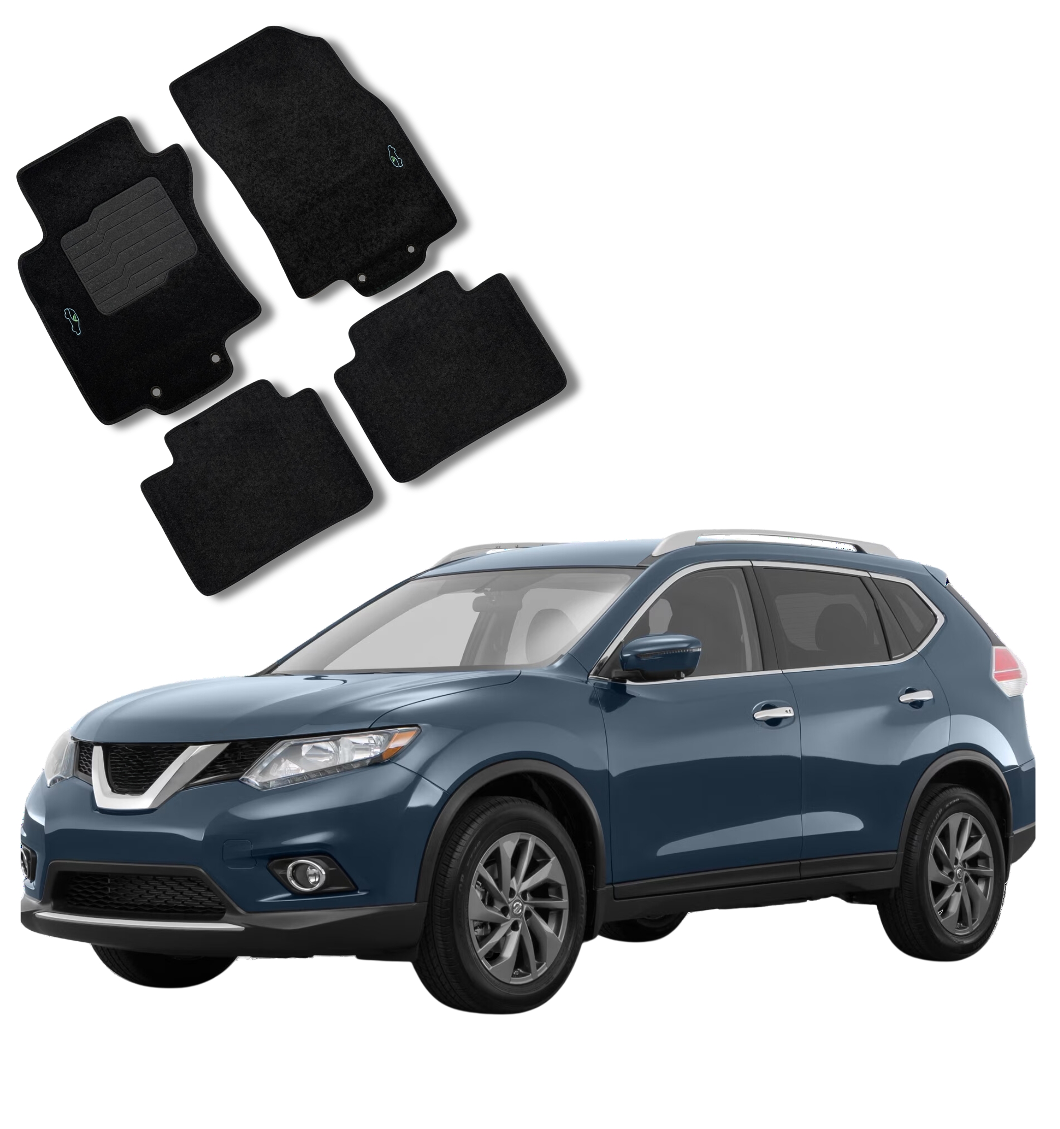 ecoMats Carpet Floor Mats Custom Fit for 2014 2015 2016 2017 2018 2019 Nissan Rogue Front and Rear Row Perfect Fit (Does not Fit Rogue Sport)
