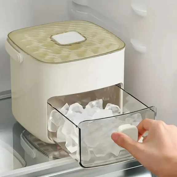 ALLYOUGER 1 Pack Ice Cube Maker Bucket, Easy Release Silicone Ice Making Container with Carry Handle for Home Bar Drinks Cocktail Whiskey