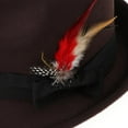 thumbnail image 4 of Men Fedora Hat Wool Felt Crushable Handmade Bowknot Feather Coffee, 4 of 6