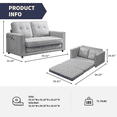 thumbnail image 2 of ZAFLY 2 in 1 Convertible Loveseat, Sleeper Sofa Bed, Floor Couch for Small Space - Light Grey, 2 of 6