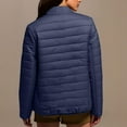thumbnail image 5 of Womens Packable Down Jacket Lightweight Puffer Zipper Winter Coat Slim Fit Stand Collar Quilted Fleece, 5 of 6