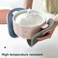 thumbnail image 3 of 5Pcs Insulation Pad with Hanging Hole Honeycomb Design Anti-scalding TPR Dining Room Kitchen Table Tableware Placemat for Gifts, 3 of 8