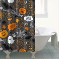thumbnail image 4 of Halloween Ghosts Pumpkins and Bats Shower Curtain 84"x72" ,Bathroom Decorative Shower Curtains Set with 12 Hooks,Modern Waterproof Washable Shower Curtain, 4 of 6