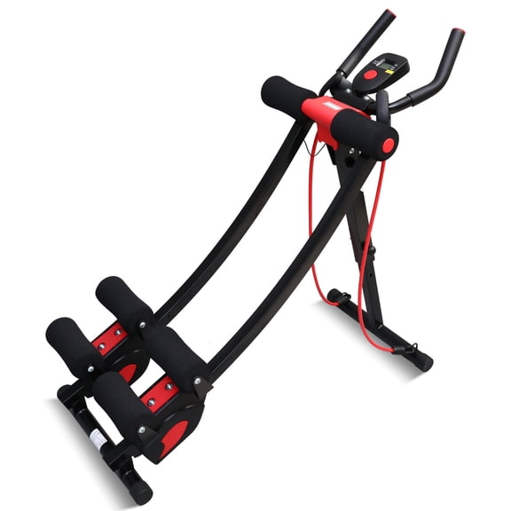Dual Track Core & Abdominal Trainers, Abdominal Workout Equipment for Home Gym, Abdominal Exercise Machine Max Weight 440lbs, Fitness Equipment with LCD Display