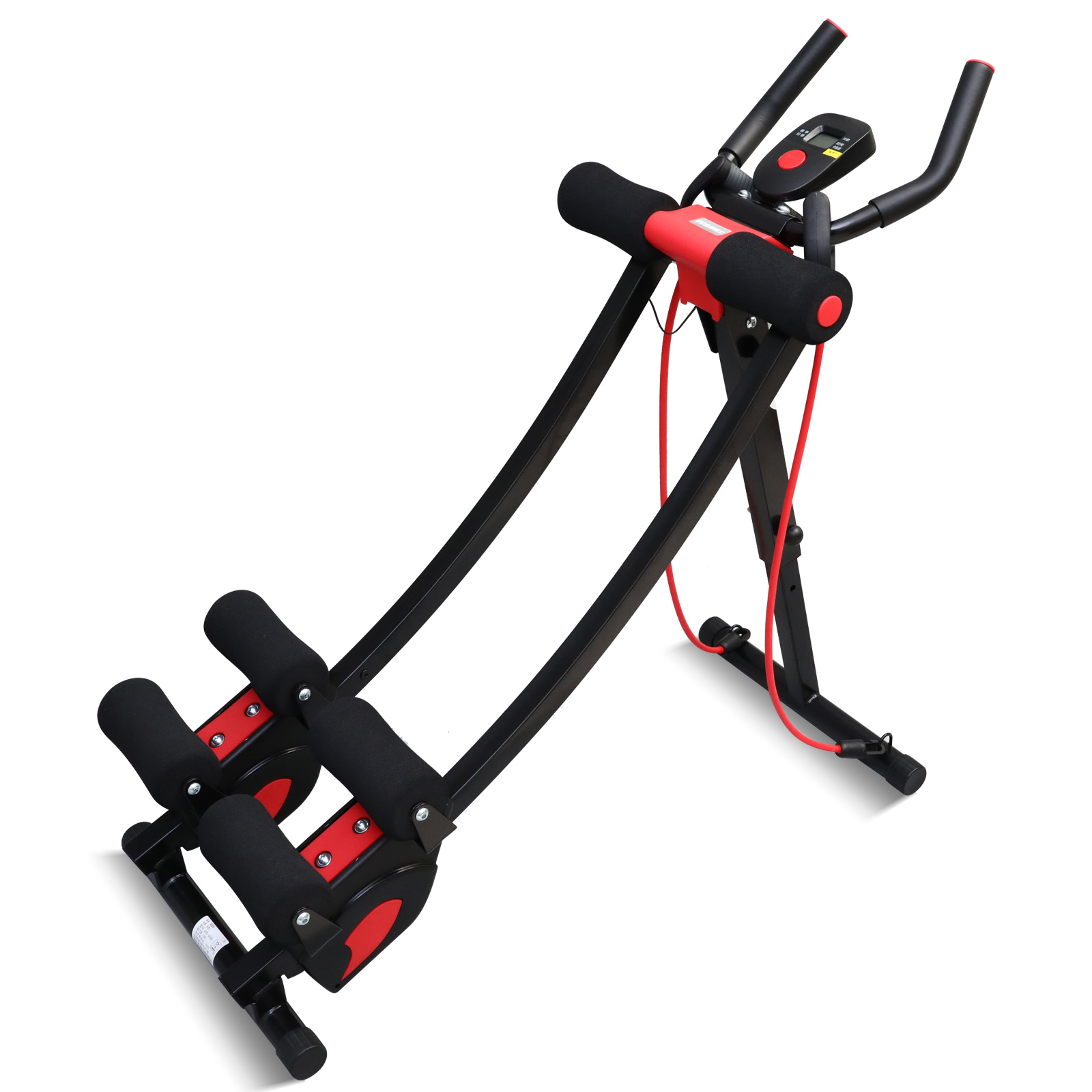 Dual Track Core & Abdominal Trainers, Abdominal Workout Equipment for Home Gym, Abdominal Exercise Machine Max Weight 440lbs, Fitness Equipment with LCD Display
