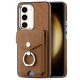 thumbnail image 2 of Wallet Case for Samsung S23 Plus,Premium Leather Case with Card Holder, 360°Rotation Ring Kickstand, RFID Blocking Protective Magnetic Back Clsoure Case for Samsung Galaxy S23 Plus,Brown, 2 of 13