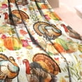 thumbnail image 3 of Happy Thanksgiving Turkey Fall Leaves Pumpkin Blanket,Comfortable Soft Lamb Wool Throw Blanket,All Season,Warm Lightweight Blankets for Sofa Bed Couch Living Room Chair,40"x50", 3 of 4