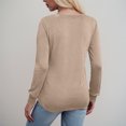 thumbnail image 7 of vigerkar Womens Long Length Sleeve Tops Casual Crew Neck T Shirt Pleated Loose Fit Blouses (Khaki, S), 7 of 7