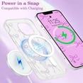 thumbnail image 4 of WWS-Magnetic for iPhone 13/14 Case, Bow Case Compatible with MagSafe, Wireless Slim Clear Ribbon Aesthetic Phone Cover Anti-Yellowing Shockproof Protective Cover for Women Girl - Purple, 4 of 4