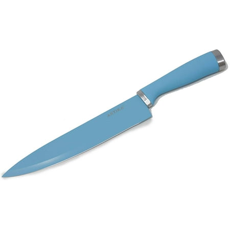 

Artika 8 Chefs Knife | Straight Edge Blade  Ergonomic Non Slip Handle  Sharp 8 Inch Steel Knife  Blue Color  12.8 Long x 1.5 Wide