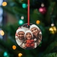 thumbnail image 4 of Custom Double-Sided Photo Christmas Ornaments, 3.9" Round Aluminum Personalized Keepsake Decoration, 4 of 7