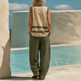 thumbnail image 4 of CIENVNSTG Two Piece Sets for Women Summer Sleeveless Ethnic Boho Striped Vest Loose Wide Leg Pants Vestidos Fashion Streetweeetwear Green L, 4 of 8