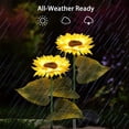 thumbnail image 3 of Lámpara solar enchufable de 2 piezas para exteriores, impermeable, simulación de girasol, lámpara de decoración de jardín, 3 of 5