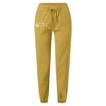 thumbnail image 3 of TJAZFJPA Ladies Slacks Ms. Leisure Simple Fashion Local Dandelion Printing Solid Color Pants Pocket Draw String Household Outdoor Trousers Features: Dragon Joggers Women Black Stretch Pants for Women, 3 of 3