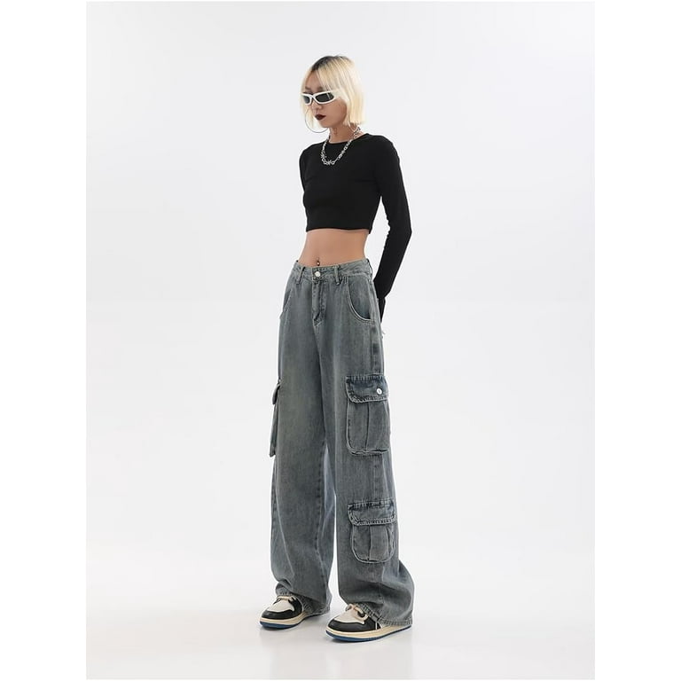 Kukuzhu Baggy Jeans Y2K Emo Denim Pant with Side Pocket Kukuzhu Baggy Jeans Y2K Emo Denim Pant with Side Pocket