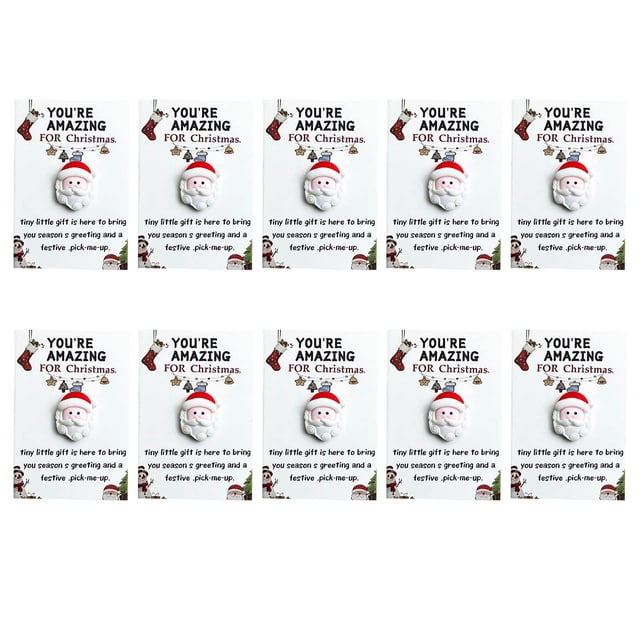 Aufmer 50 Pcs Tiny Christmas Card Set, Pocket Holiday Greetings, Festive Message Cards, Miniature Santa Notes(Multicolor)