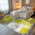 thumbnail image 5 of Yellow Grey 5x8 Area Rugs, Abstract Art Oil Painting Modern Geometric Non-Skid Rubber Backing Large Rectangle Rugs - Living Room Bedroom Home Office, Indoor Floor Mat Carpets Washable Rug, 5 of 9