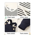 thumbnail image 5 of CARETOO Baby Boy Clothes 2Pcs Infant Boy Overalls Outfits Baby Striped Romper Jumpsuits Set Cotton Fabric Newborn Cute Casual Bodysuit 0-24M, 5 of 12