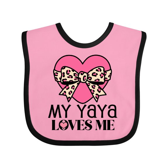 Inktastic Yaya Loves Me Girls Valentine Grandchild Girls Baby Bib