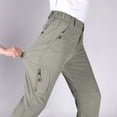 thumbnail image 6 of Men's Cargo Pants Quick Dry Winter Insulated Fleece lined Work Pants Outdoor Hiking Water Repellent Camping Trousers with Multi Pocket Khaki 3XL, 6 of 8