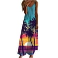 thumbnail image 2 of Puntoco Vestidos Mujer Moda Elegante Verano Casual Sólido V-Cuello Camis Vestido Largo Sin Mangas, 2 of 5