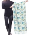 thumbnail image 4 of Shawl Wraps for Women - Blue Green Snail Leaves Oversized Fall Winter Fashion Blanket Scarf for Women, 4 of 6