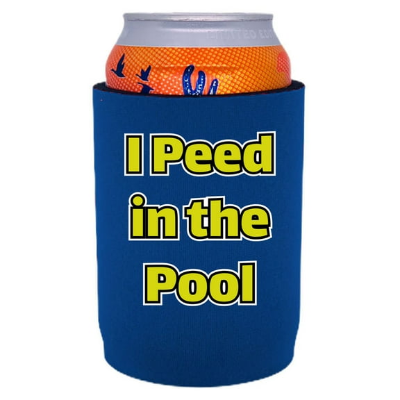 I Peed in the Pool Neoprene Full Bottom Can Coolie (Royal Blue)