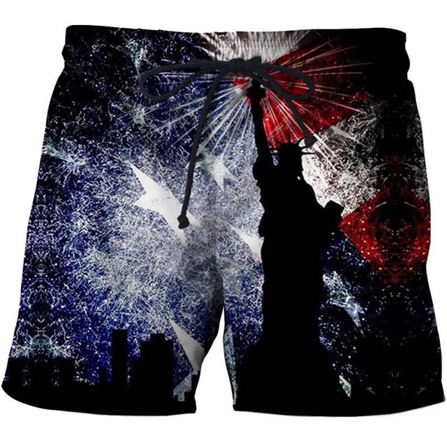Pantalones cortos con estampado 3D de bandera nacional de EE. UU. Y Reino Unido para hombre, ropa de calle informal a la moda, pantalones cortos de playa, ropa deportiva masculina, nuevo Fivean unisex