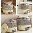 thumbnail image 4 of Rice And Cereal Storage Box, 6 Compartments Rice Storage Round Cereal Dispenser, 360 Rotating Food Dispenser With Lid For Beans, Rice, Peanuts, Barley, 4 of 5