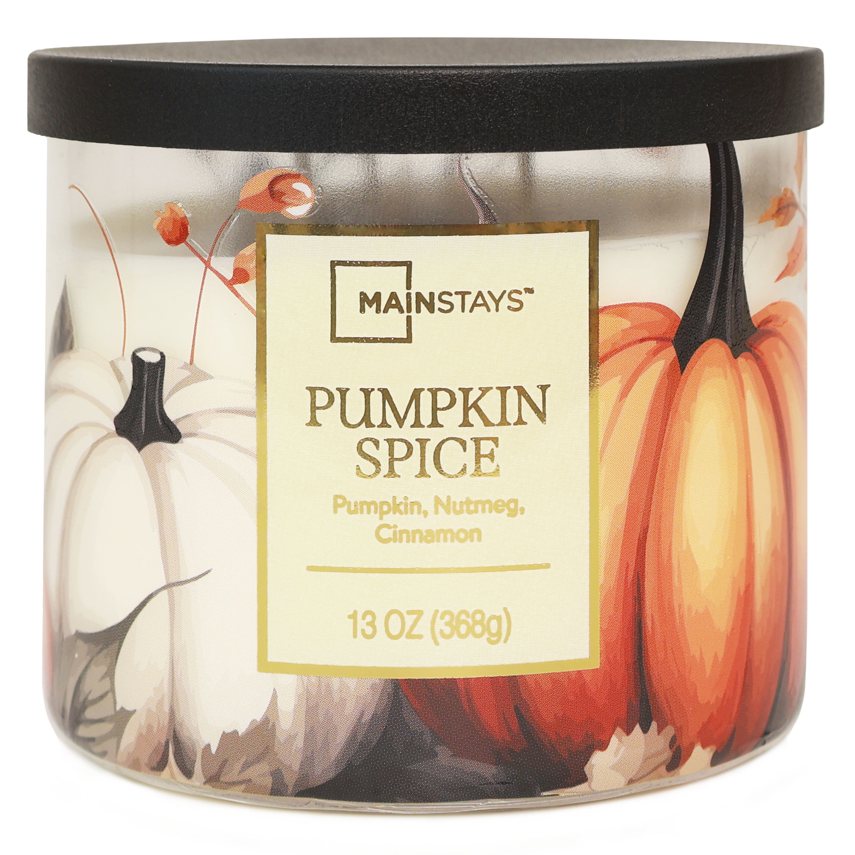 Mainstays 3-Wick Pumpkin Spice With a Pumpkin Design, 13-Ounce