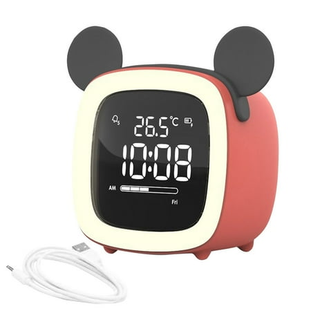 

ABIDE Yihaifu Cartoon Alarm Clock Student Silent Bedroom Night Light Kids Digital Lighting Table Lamp Type 3