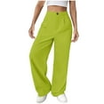 thumbnail image 6 of Inleife Womens Casual Pants High Waisted Loose Straight Leg Stylish Pants Suit Pants, 6 of 6