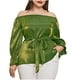 thumbnail image 3 of Top de encaje,Blusa para mujer, talla grande 4X, cuello inclinado con diseño de hojas, top informal de poliéster, corte holgado para uso diario, sopatenor, 3 of 6