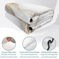 thumbnail image 4 of Twin XL Quilt Set 68''x98'', White Golden Marble Lightweight Summer Bedspread Coverlet Set with 2 Pillow Shams, Modern Abstract Art Marble Flow Breathable All Season Quilt Bedding for Dorm/Guest Room, 4 of 9