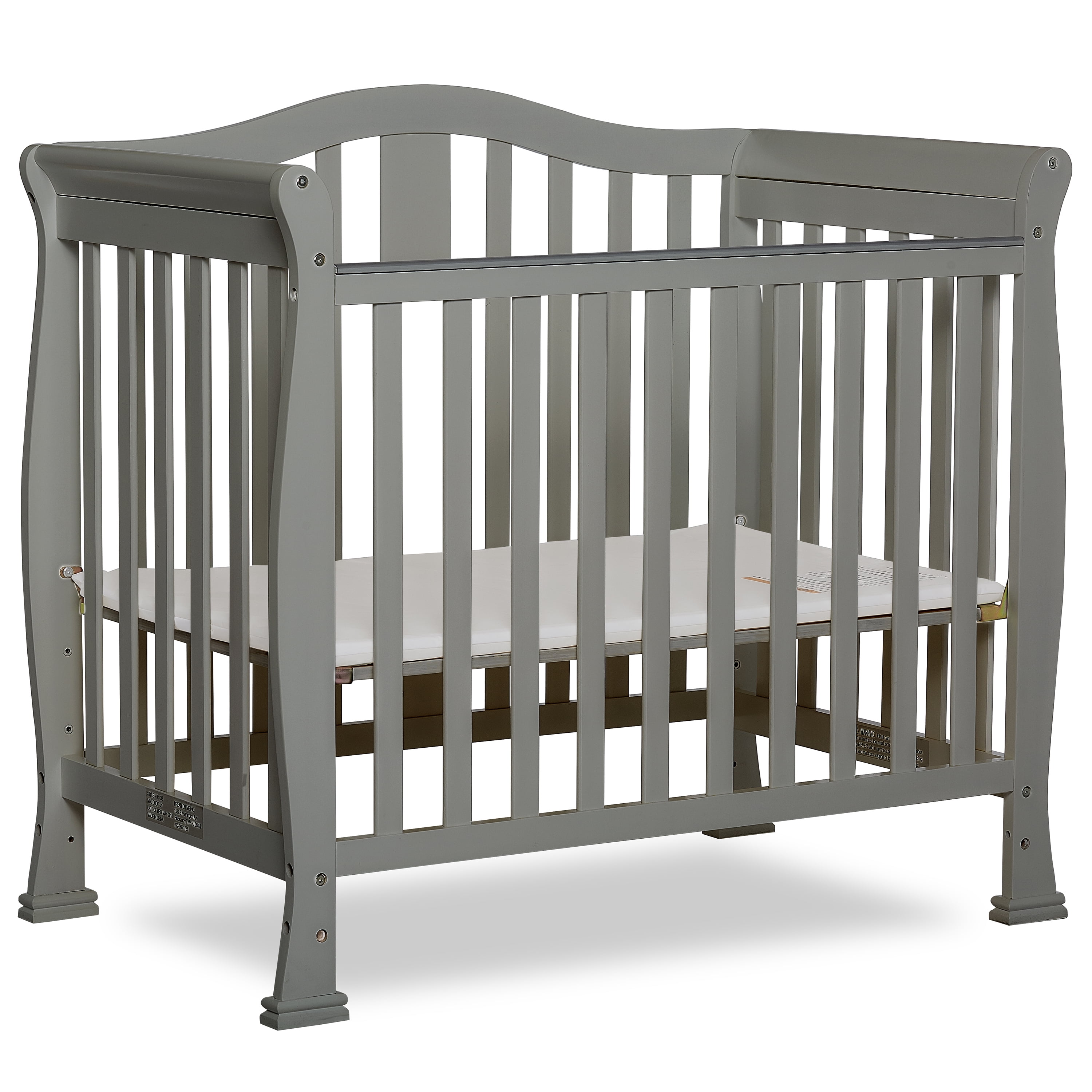 Dream On Me Naples 4in1 Convertible Mini Crib, Cool Grey