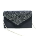 thumbnail image 2 of pitrice Women Envelope Bag Rectangular Hasp Rhinestone Stylish Fashionable Business Party Bridal Handbag Birthday Gift Dark Blue, 2 of 9