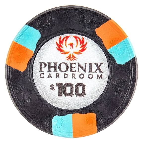 Playzaic 10-gram Phoenix Poker Chips (50-pack) Real Clay Set ($100 Black)