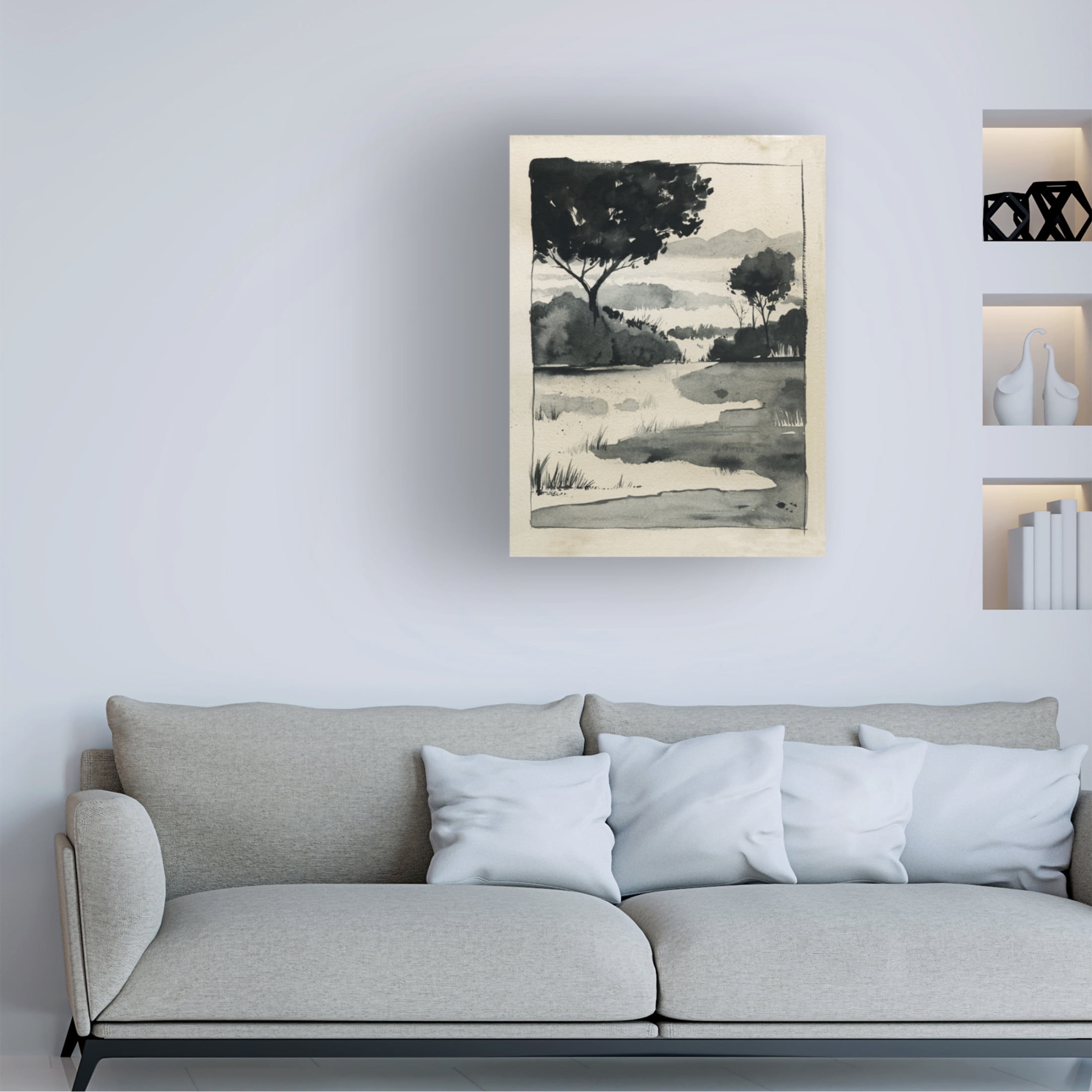 Trademark Fine Art Grace Popp Watercolor Country Sketch II Canvas Wall Art